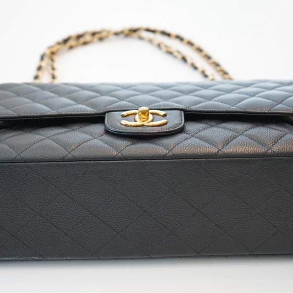 Chanel Double Flap Maxi in Black Caviar with Gold Hardware - Picture 12 of 12